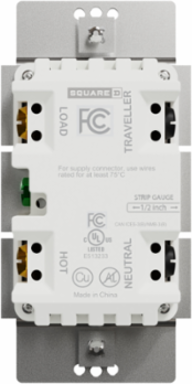 X Series 15A 600W Rocker Dimmer, 3 Way, Flush Mount, White