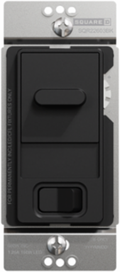 X Series 15A 600W Slide Dimmer Switch, Flush Mount, 120V, Black