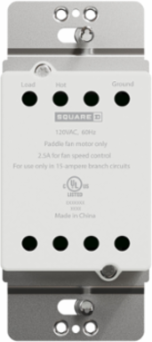 X Series 2.5A 1-Way Slide Fan Controller, 48mm Width, Grey Matte Finish