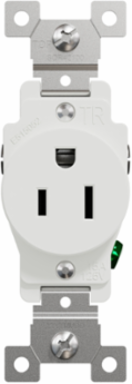 X Series Single Outlet 15A 125V Tamper Resistant Matte White