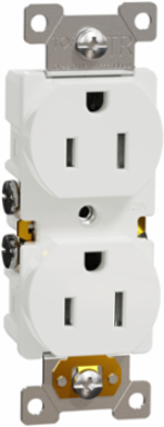 X Series 15A 125V Tamper Resistant Duplex Outlet 1 Gang, White