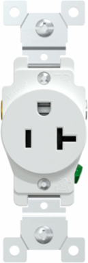 Socket-outlet, X Series, 20A, standard, single, tamper resistant, residential, white, matte finish