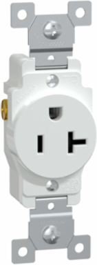Socket-outlet, X Series, 20A, standard, single, tamper resistant, residential, white, matte finish