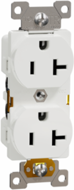 X Series 20A 125V Tamper Resistant Duplex Outlet, 1 Gang, White