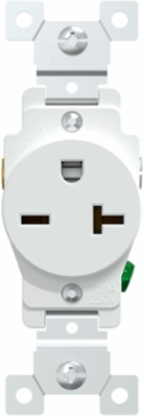 Socket-outlet, X Series, 20A, 250V, standard, single, residential, white, matte finish