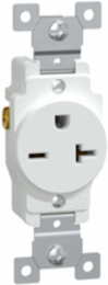 Socket-outlet, X Series, 20A, 250V, standard, single, residential, white, matte finish