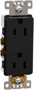 X Series 15A 125V Tamper Resistant Duplex Outlet, Black, 2P+E