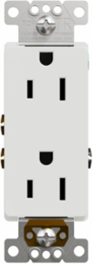 X Series Tamper Resistant Duplex Receptacle 15A 125V, White, Flush Mount, cULus