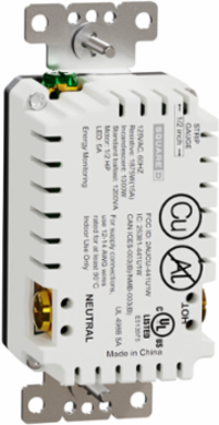 Z wave Energy Monitoring Socket-outlet, X Series, 15 A, 120V, tamper resistant, black, matt finish