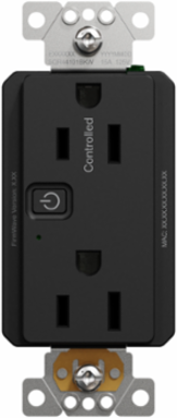 Z wave Energy Monitoring Socket-outlet, X Series, 15 A, 120V, tamper resistant, black, matt finish