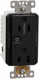 Z wave Energy Monitoring Socket-outlet, X Series, 15 A, 120V, tamper resistant, black, matt finish