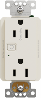 Z-Wave Energy Monitoring Socket-Outlet, 15 A, 120V, Tamper Resistant, Light Almond