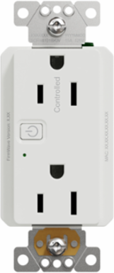 Z-Wave Energy Monitoring Socket Outlet, 15A, 120V, Tamper Resistant, White, Matt Finish