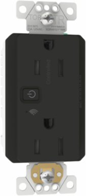 Receptacle, X Series, 15A, decorator, WiFi, Matter, black