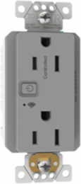 Receptacle, X Series, 15A, decorator, WiFi, Matter, grey