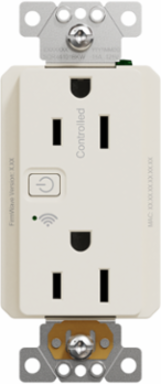 X Series 15A 125V WiFi Energy Monitoring Duplex Receptacle, Light Almond