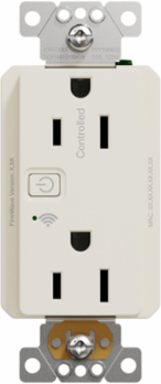 X Series 15A 125V WiFi Energy Monitoring Duplex Receptacle, Light Almond