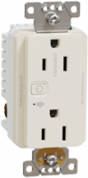 X Series 15A 125V WiFi Energy Monitoring Duplex Receptacle, Light Almond