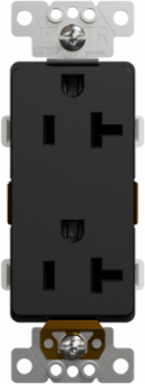 X Series 20A 125V Tamper Resistant Duplex Receptacle, 1-Gang, Black