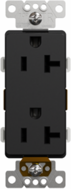X Series 20A 125V Tamper Resistant Duplex Receptacle, 1-Gang, Black