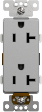 X Series Tamper Resistant 20A 125V Duplex Receptacle, Flush Mount, Grey