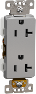 X Series Tamper Resistant 20A 125V Duplex Receptacle, Flush Mount, Grey