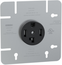 Socket-outlet, X Series, 30A, standard, for dryer, 4 11/16" cover plate, commercial, black, matte finish