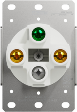 X Series 50A 125/250V Flush Mount NEMA 14-50R Socket Outlet, Black 2.52 Inch Width