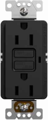 X Series GFCI Duplex Decorator Receptacle 15A 125V Matte Black