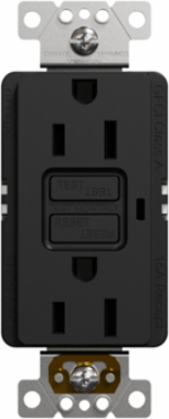X Series GFCI Duplex Decorator Receptacle 15A 125V Matte Black