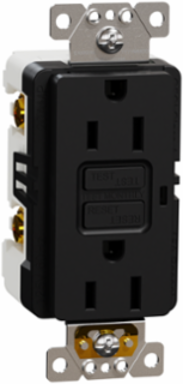 X Series GFCI Duplex Decorator Receptacle 15A 125V Matte Black