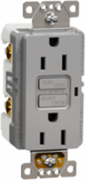 X Series 15A 125V GFCI Duplex Receptacle, Tamper Resistant, Flush Mount, Matte Gray