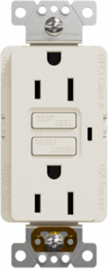 X Series 15A 125V GFCI Duplex Receptacle, Light Almond, 2 Outlets, Flush Mount