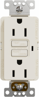X Series 15A 125V GFCI Duplex Receptacle, Light Almond, 2 Outlets, Flush Mount