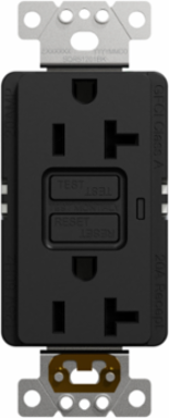 X Series GFCI Duplex Receptacle, 20A 125V, Tamper Resistant, Matte Black