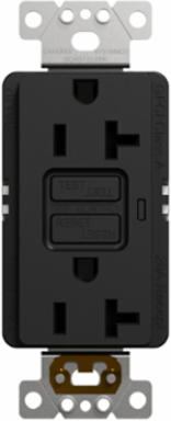 X Series GFCI Duplex Receptacle, 20A 125V, Tamper Resistant, Matte Black