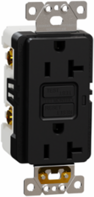 X Series GFCI Duplex Receptacle, 20A 125V, Tamper Resistant, Matte Black