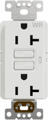 X Series 20A 125V Outdoor GFCI Duplex Receptacle, Tamper Resistant, Matte White