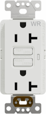 X Series 20A 125V Outdoor GFCI Duplex Receptacle, Tamper Resistant, Matte White