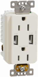 X Series 15A 125V Tamper Resistant USB Outlet, Light Almond, 4.8A