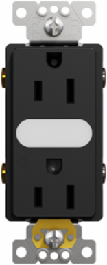 X Series 15A 125V Tamper Resistant Lighted Duplex Receptacle, 1 Gang, Flush Mounted
