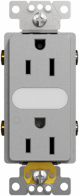 X Series 15A 125V Lighted Duplex Receptacle, Flush Mount, Tamper Resistant