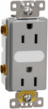X Series 15A 125V Lighted Duplex Receptacle, Flush Mount, Tamper Resistant