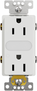 X Series 15A 125V Tamper Resistant Duplex Receptacle, White, 1 Gang, Light Indicator