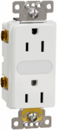X Series 15A 125V Tamper Resistant Duplex Receptacle, White, 1 Gang, Light Indicator