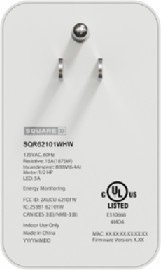 X Series 15A 125V WiFi Energy Monitoring Receptacle, Matte White, Tamper Resistant