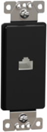 X Series RJ45 Data Jack Decorator Strap 37mm x 103mm, Black, ETL Certified