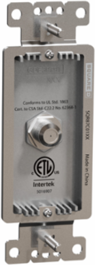 X Series CATV F Coupler Decorator Strap, 37 mm Width, 103 mm Height, Grey