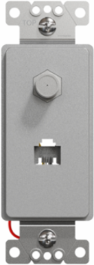 X Series RJ11 Telephone and CATV F Coupler Decorator Strap, 37mm Width, Grey