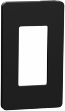 X Series 1 Gang Screwless Wall Plate Black 7 mm Depth, 120 mm Height